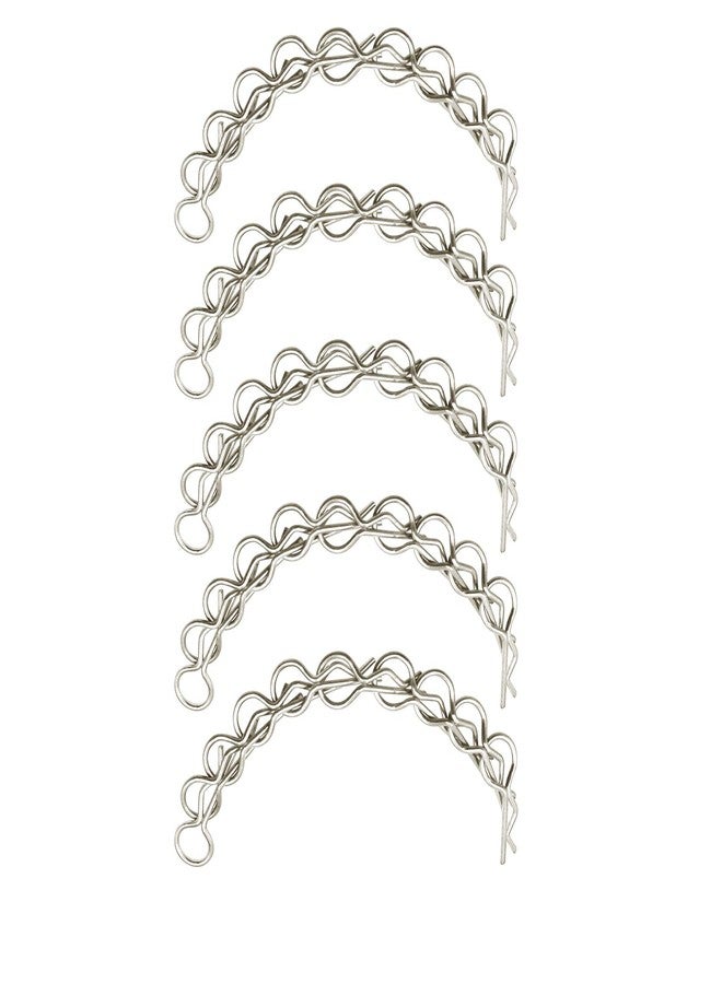 Treehobby 50 Pack Treehobby Universal Bent Springy R Pins RC Car Body Shell Clips Compatible with 1/10 RC Car Truck Buggy Crawler Short Course Replacement Spare Part (Silver) - Image 3